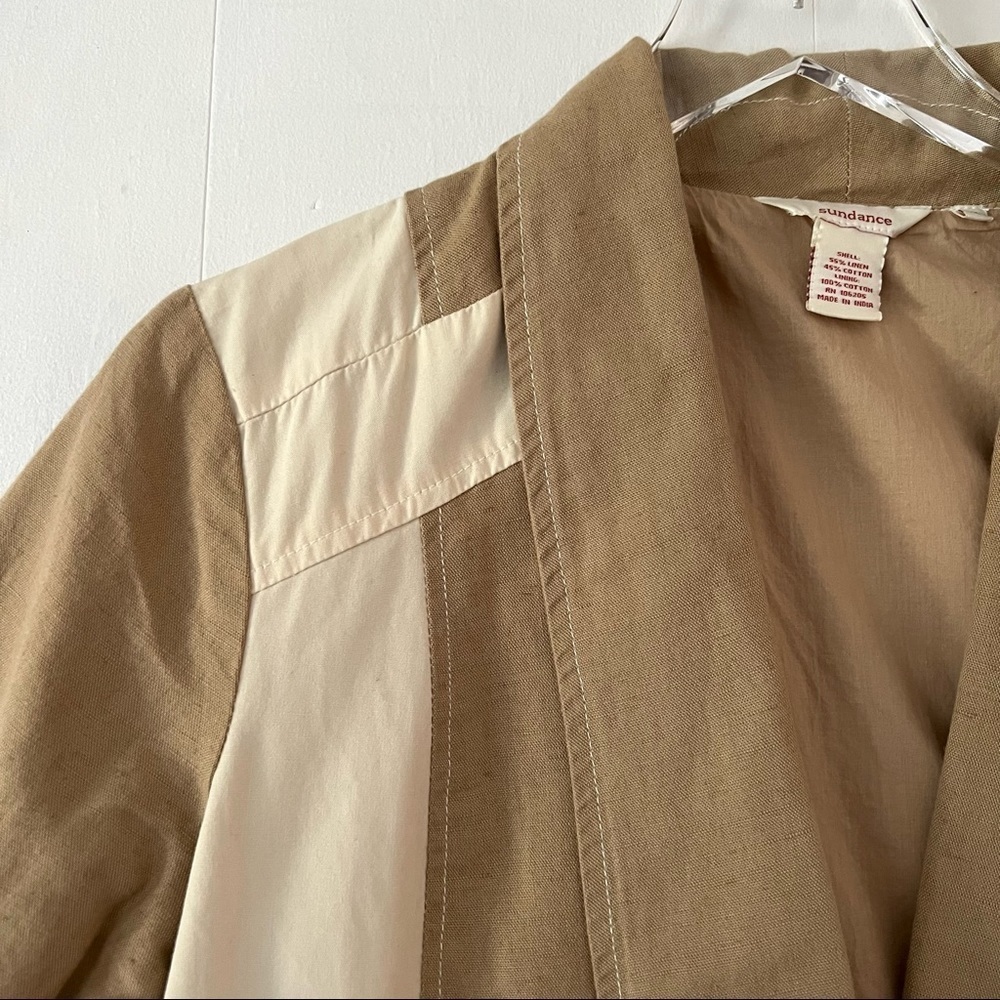 Sundance Linen Blend Color Block Single Button Bl… - image 4